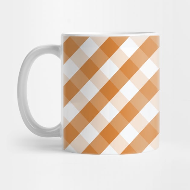 Terra Cotta Orange and White Check Gingham Plaid by squeakyricardo